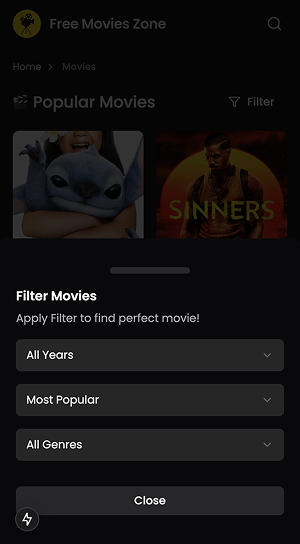 Mobile filtering UI