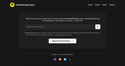 Search bar on homepage